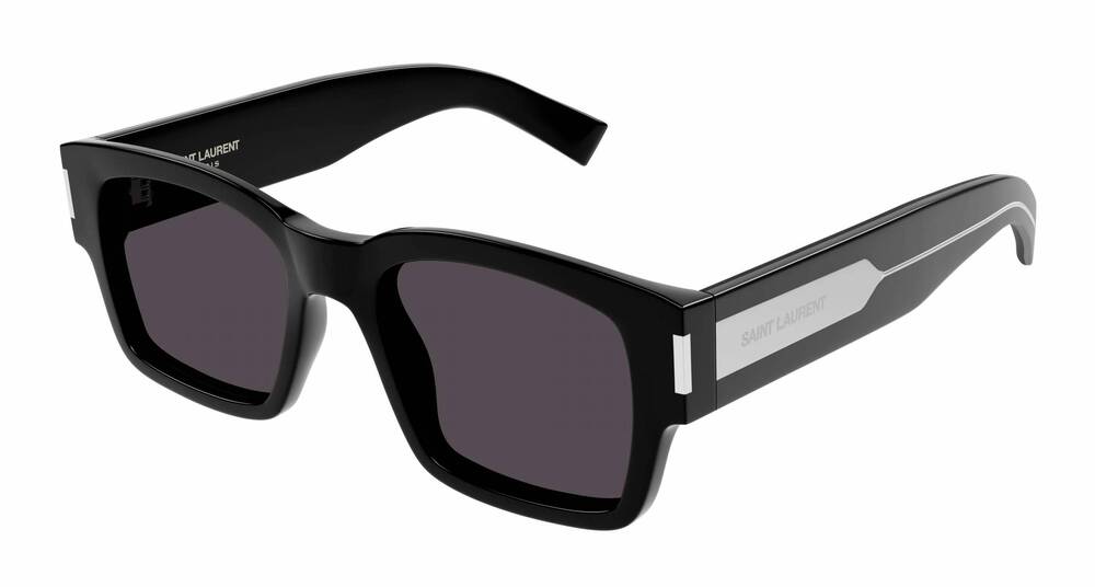 NEW SAINT LAURENT unisex square style sunglasses in black crystal